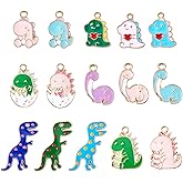 COGCHARGER 30 Pieces Dinosaur Pendant Charm Alloy Enamel Animal Charm Mixed Color for Jewelry Necklace Bracelet Earring Making Crafts