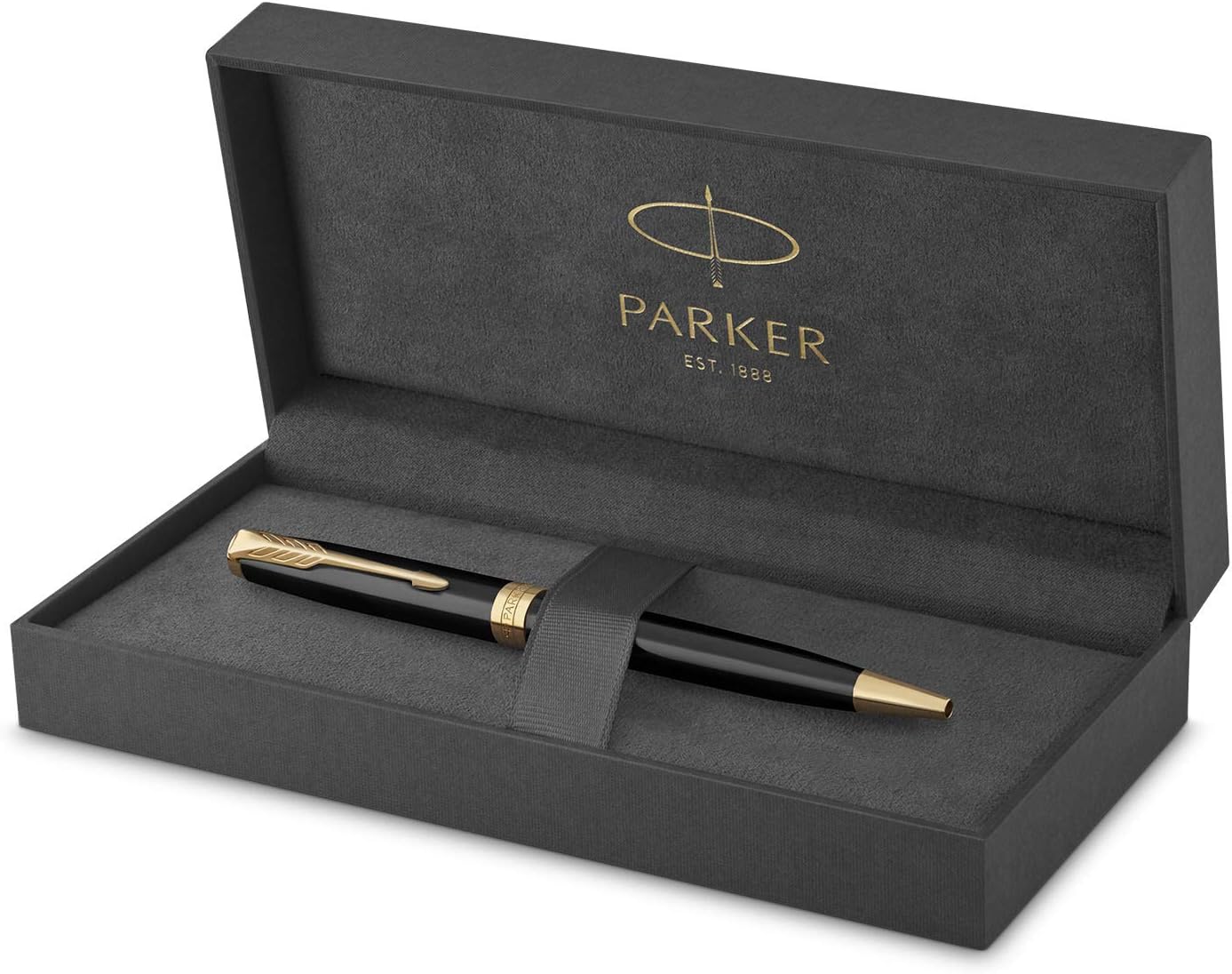 Parker Sonnet Ballpoint Pen, Black Lacquer with Gold Trim - Image 4