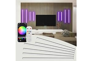 SHUNLEE 6 Pcs RGB Smart Recessed Lighting for Acoustic Panels, WiFi LED Lights for Acoustic Wall Panels Compatible with Alexa