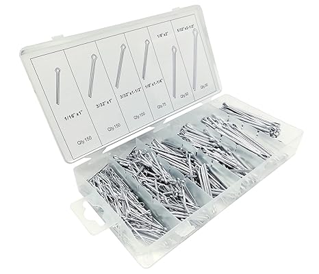555 tlg. Splinten Sortiment aus Stahl Sicherungssplinte Splint Sicherungsstift geeignet für Sicherungsbolzen Steckbolzen Bolz