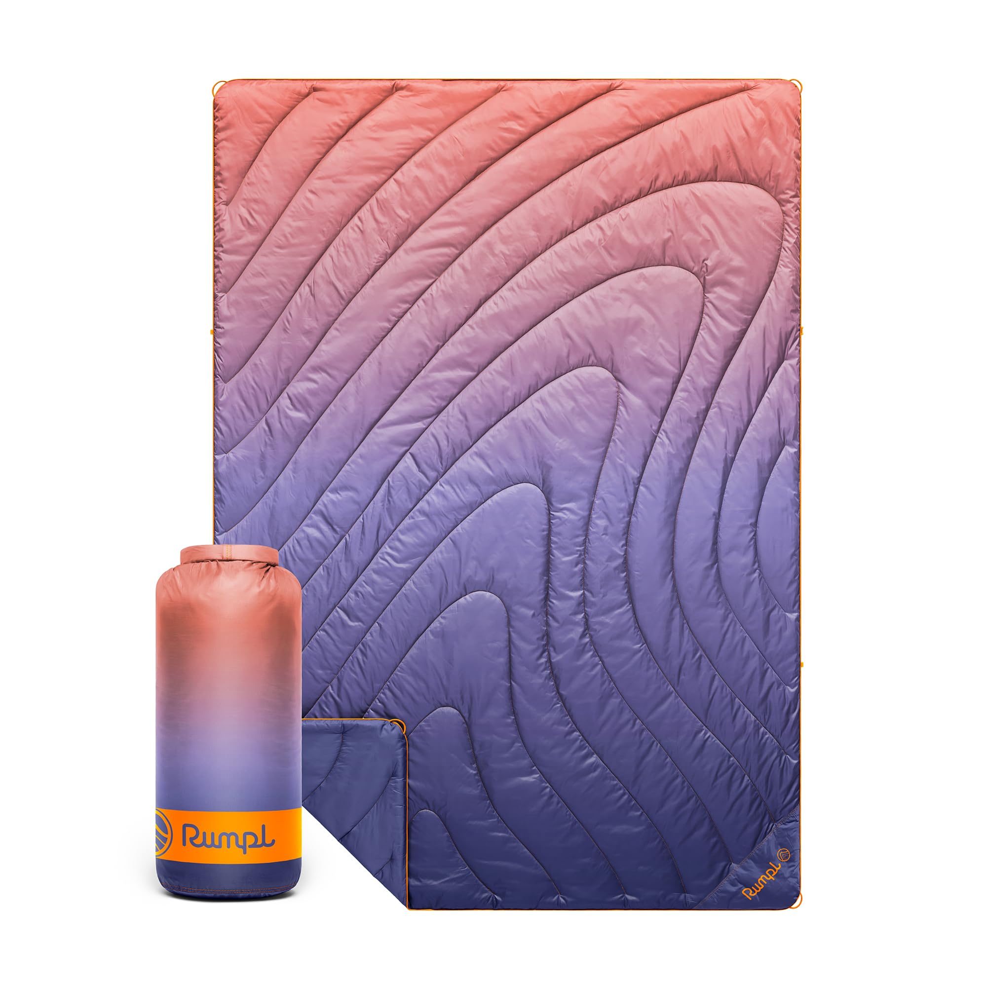 Rumpl Original Puffy Blanket - Warm, Water-Resistant Camping Blanket with 100% Recycled Synthetic Insulation, 52"x75", Original Puffy V2, Dusk Fade Image