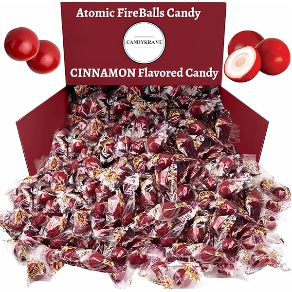 CANDYKRAVE ATOMIC FIREBALLS CANDY IN BULK – 2 LB CINNAMON FLAVORED FIRE BALLS HARD CANDY – JAWBREAKERS CANDY INDIVIDUALLY WRAPPED