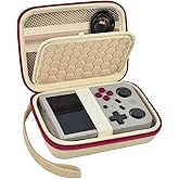 PAIYULE Travel Case Compatible with RG353V/ RG353VS/ R36S Retro Handheld Game Console, Handheld Emulator Storage Holder Organizer, Android Game Console Carrying Bag (Box Only) (Beige)