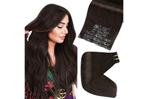 Full Shine Clip in Hair Extensions Dark Brown Clip in Hair Extensions Real Human Hair Pu Weft Hair Extensions Clip in Human Hair 16 Inch Human Hair Clip in Extensions Natural Human Hair 120Gram 8Pcs
