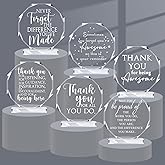 Geelin 6 Pcs Employee Appreciation Gift Acrylic Thank You Gifts Inspirational Plaque Keepsake for Coworker Teacher Nurse Team Volunteer Retirement Awards(Octagon)