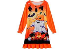 LQSZ Girls Nightgowns 3-Pack Toddler Nightdress Dress Sleepwear Pajamas for Girls 3-10 Years