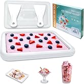 Rolled Ice Cream Maker with Lid and 2 Spatulas | SUS 304 At-Home DIY Instant Ice Cream Tray for Slushies, Frozen Yogurt, Sashimi Plate, Family Activities, Parent-Child Time