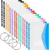 Thboxes 14 Pack A4 Punched Plastic Wallets Expandable Folders 7 Colors