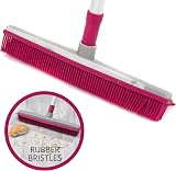 Kleeneze Rubber Cleaning Broom with 1.2m Telescopic Handle Pink Grey view 8