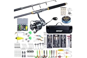 Goture Travel Fishing Rod Combo, Telescopic Rod and Reel Combo, Carbon Fiber Fishing Pole Spinning Reel Kit with Carrier Bag 