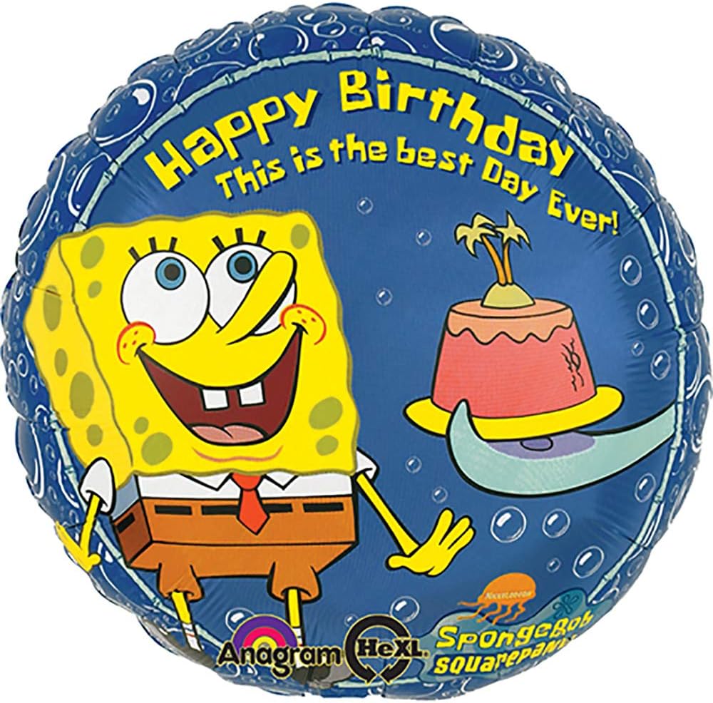Amazon Com Anagram Spongebob Squarepants Happy Birthday Foil Balloon 18 Multicolored Kitchen Dining