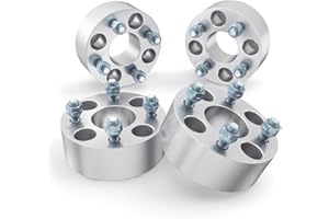 RockTrix 4x4 Wheel Spacers, 2 inch Thick Golf Cart Wheel Spacers Compatible with EZ GO EZGO Club Car, 1/2"x20 Studs Nuts, 4x101.6 to 4x101.6 Silver Adapters, 62mm Hub Bore, Set of 2
