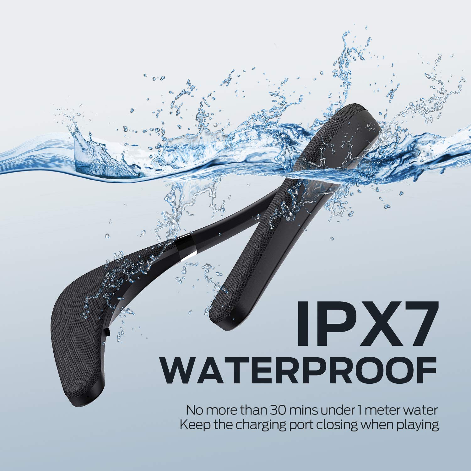 Monster Boomerang Neckband Bluetooth Speaker, Neck Speaker Bluetooth Wireless, 12H Playtime, True 3D Stereo Sound, Portable Soundwear, IPX7 Waterproof, for Home Sport Outdoor