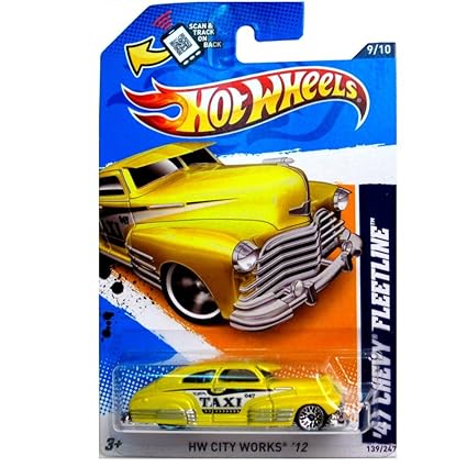 Mattel Hot Wheels Hw City Works 12 Yellow Taxi 47 Chevy Fleetline 9/10 #139/247