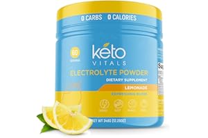 Keto Vitals Electrolytes Powder | Keto-Friendly Electrolytes with Potassium, Magnesium, Sodium, Calcium | Keto Electrolytes Supplement Energy Drink Mix | Sugar-Free, Zero Calories, Zero Carbs