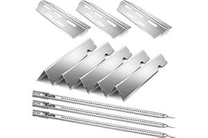 RESTTIME Grill Replacement Parts for Weber Genesis II 300 Series 3-Burner Tubes 17” Flavorizer Bars and Heat Deflector Barbecue Accessories for Weber Genesis 2 E310 E330 S335 LX 340 GS4 66032 66040 67490