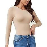 BampooPanPa Women's Long Sleeve Shirts, Slim Fit Basic Tops, Soft Stretchy Spring Fashion Top Casual Tee for Going Out
