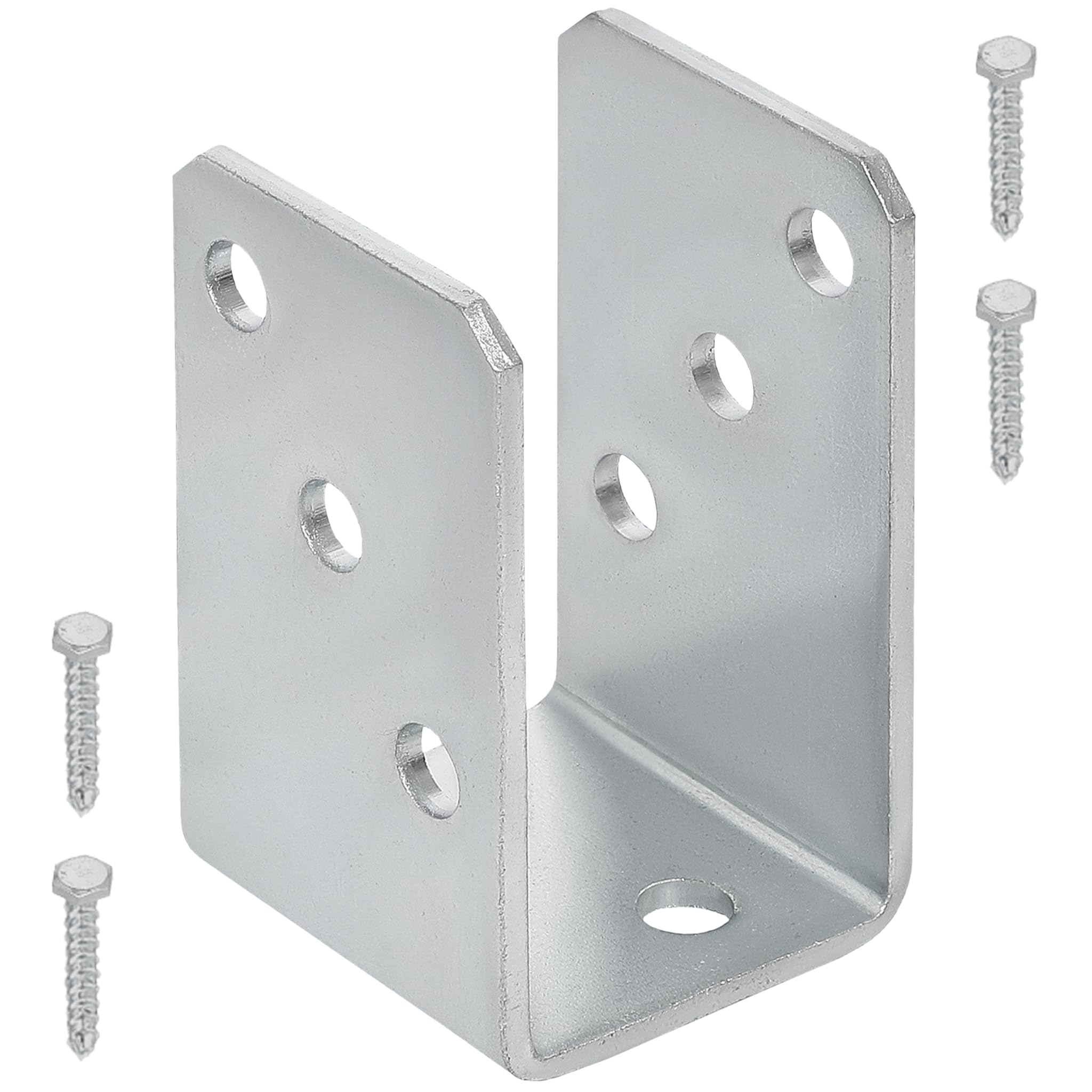 KOTARBAU - U-Shaped Post Base for Screw Attachement - 50 mm - White Colour - Galvanized – The perfect solution for connecting various elements.