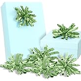 Wavwavw 12 Pcs Sage Green Curly Bows Spring Green Satin Ribbon Bows for Wedding Gift Wrapping Self Adhesive Grosgrain Burst Bow Premade Ribbon for Presents Wedding Birthday Bridal Shower Party Favors