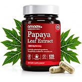 Amalth Papaya Leaf Extract Capsules 1000 mg | Carica Papaya Leaf Supplement | Platelet Support &amp; Immune Support Formula | Papain Enzyme Digestive Health | Plant Based | Non-GMO | 120 Veg Capsules