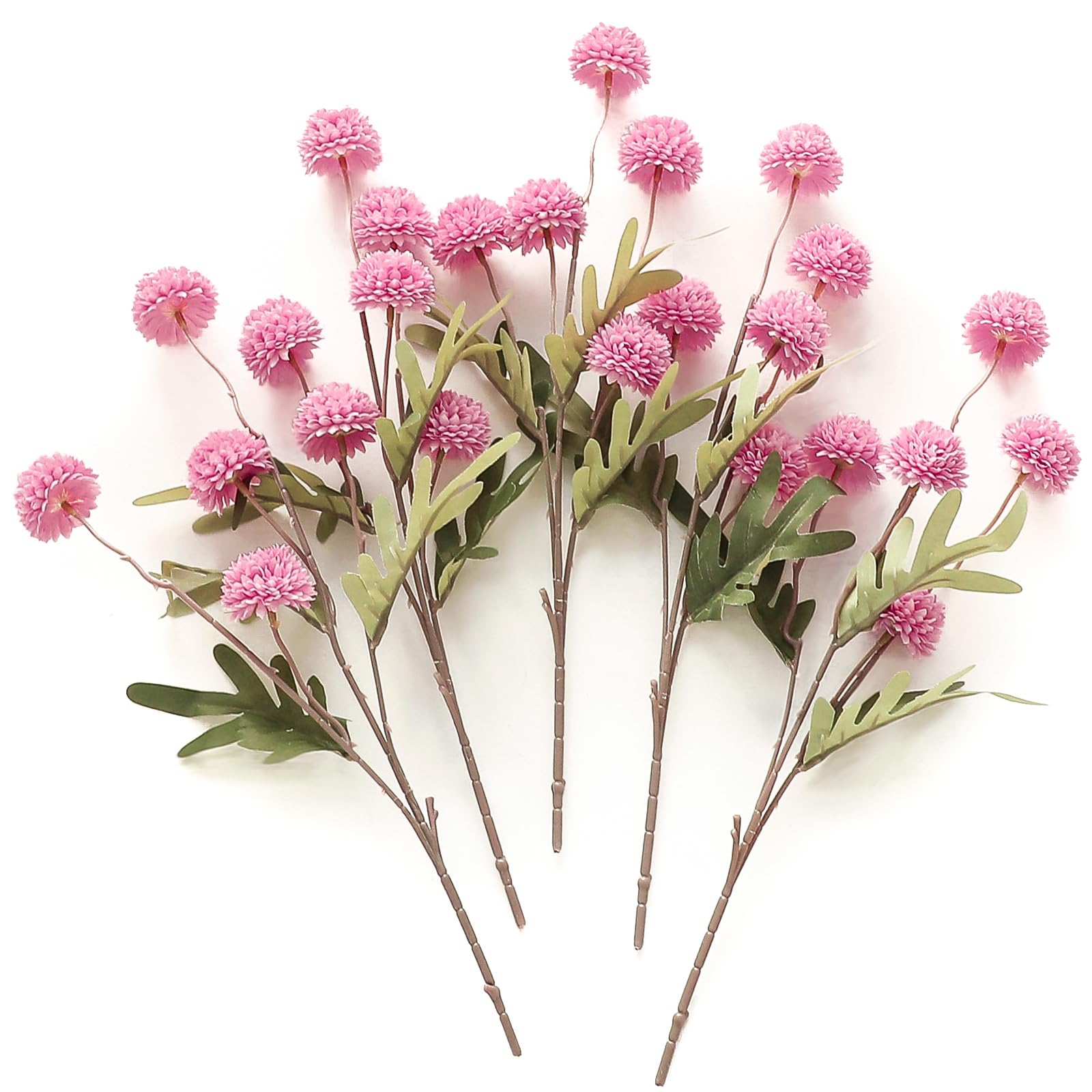 Photo 1 of Floroom 5pcs Fuchsia Pink Faux Silk Mums Artificial Flowers, Bulk Fake Small Mini Chrysanthemums with Stems for DIY Wedding Centerpieces Floral Arrangements Vase Fillers Home Decorations