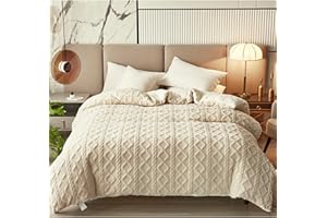 JONUIONY Thickened Super Soft Insulation Hibiscus Winter Quilt Cover, Faux Fur Duvet Covers with Zipper Closur, 1PC Plush Fluffy Duvet Cover Bedding Use for Blankets (White,Children-100*150cm/39.4*59.1Inches)