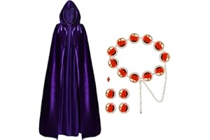 Wildox Women's Halloween Cosplay Costume,Purple Cape and Anime Cosplay Waist Belt, Costumes Props Set