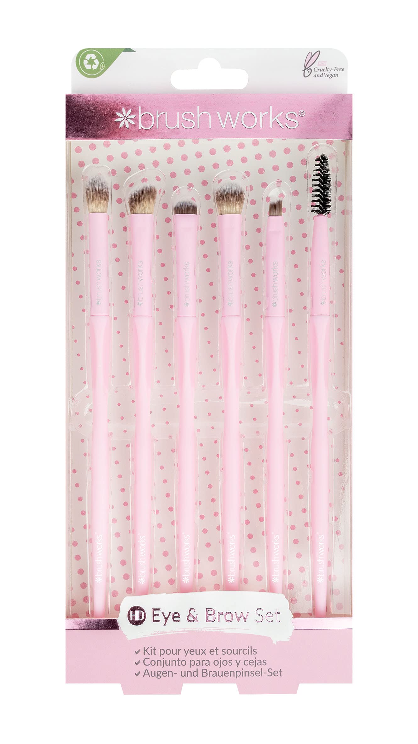 Brushworks Eye & Brow Set, Pink, One Size