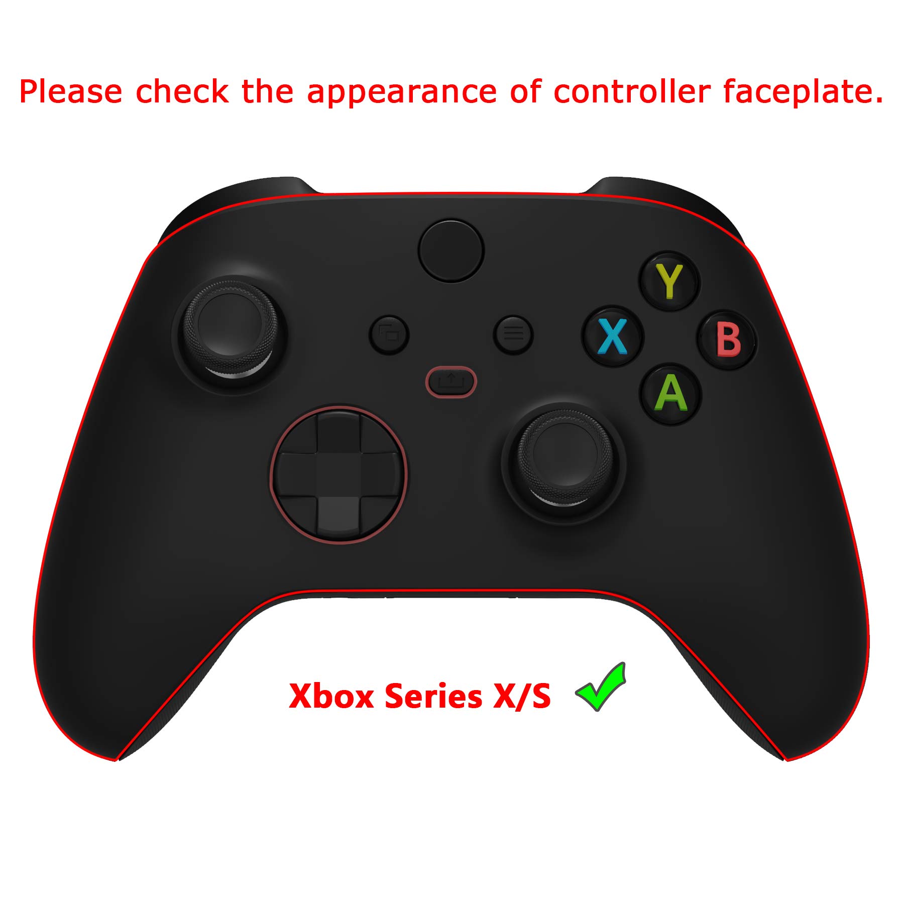 eXtremeRate PlayVital Anti-Skid Sweat-Absorbent Controller Grip for Xbox Core Wireless Controller, Professional Textured Soft Rubber Pads Handle Grips for Xbox Series X/S Controller - Black