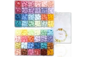 YOLAKIS 1400pcs Wax Seal Beads 48 Color Sealing Wax Beads Sunflower Wax Seal Beads for Wedding Invitations Envelopes Cards Christmas Package Decoration