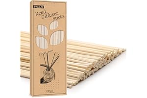 VFULIE 100PCS Reed Diffuser Sticks, 10 Inch Natural Rattan Wood Sticks Essential Oil Aroma Diffuser Sticks Refill Replacement