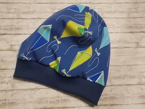 Kinder Mütze Beanie Übergangsmütze Sommermütze blau Drachen Drachenflug blau