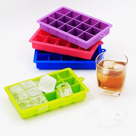 Baytter 4X 15er Eiswürfelform Pralinenform Schokoladenform aus Silikon für Eiswürfel, Schokolade usw. Maße von 34x34mm