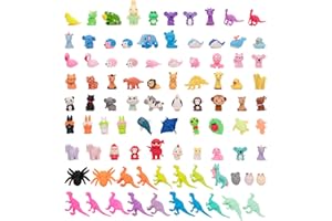 CLOCK KING 90Pcs 3D Animal Erasers for Kids, All are Animal Styles, Random Desktop Pets Toys Gifts, Mini Puzzle Classroom Rewards, Kids Party Favors Back to School Supplies