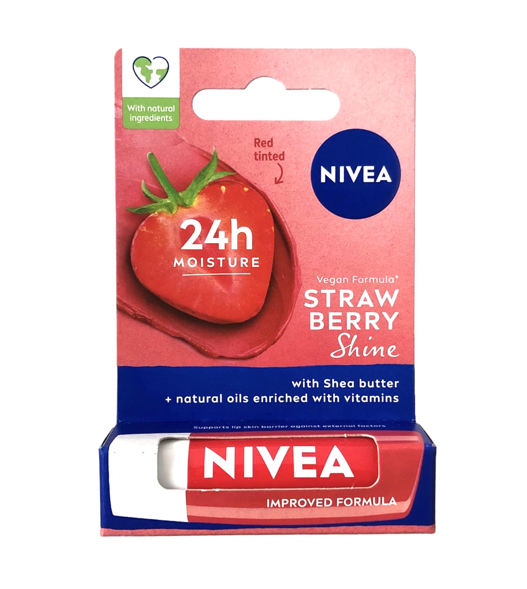 Nivea Lip Balm - Fruity Shine STRAWBERRY -Pack of 1 by Nivea