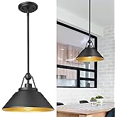 Barn Pendant Light Fixture, HWH 1-Light Hanging Lighting 12-Inch, Industrial Pendant Lights for Kitchen Island Farmhouse Dinn