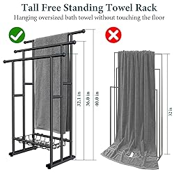 Kayfia 40" H Free Standing Towel Rack, 3 Tier Alloy