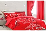 Designer Luxury Red Charlotte Bird Design King Size Complete Bed Set