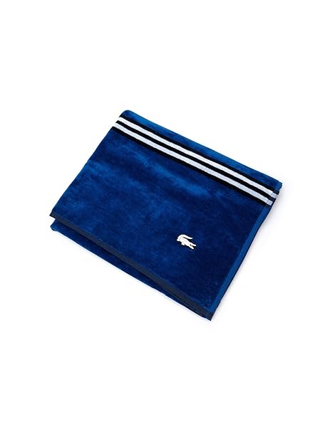 Lacoste Rayé Serviette De Plage Bleu Marine Amazonfr