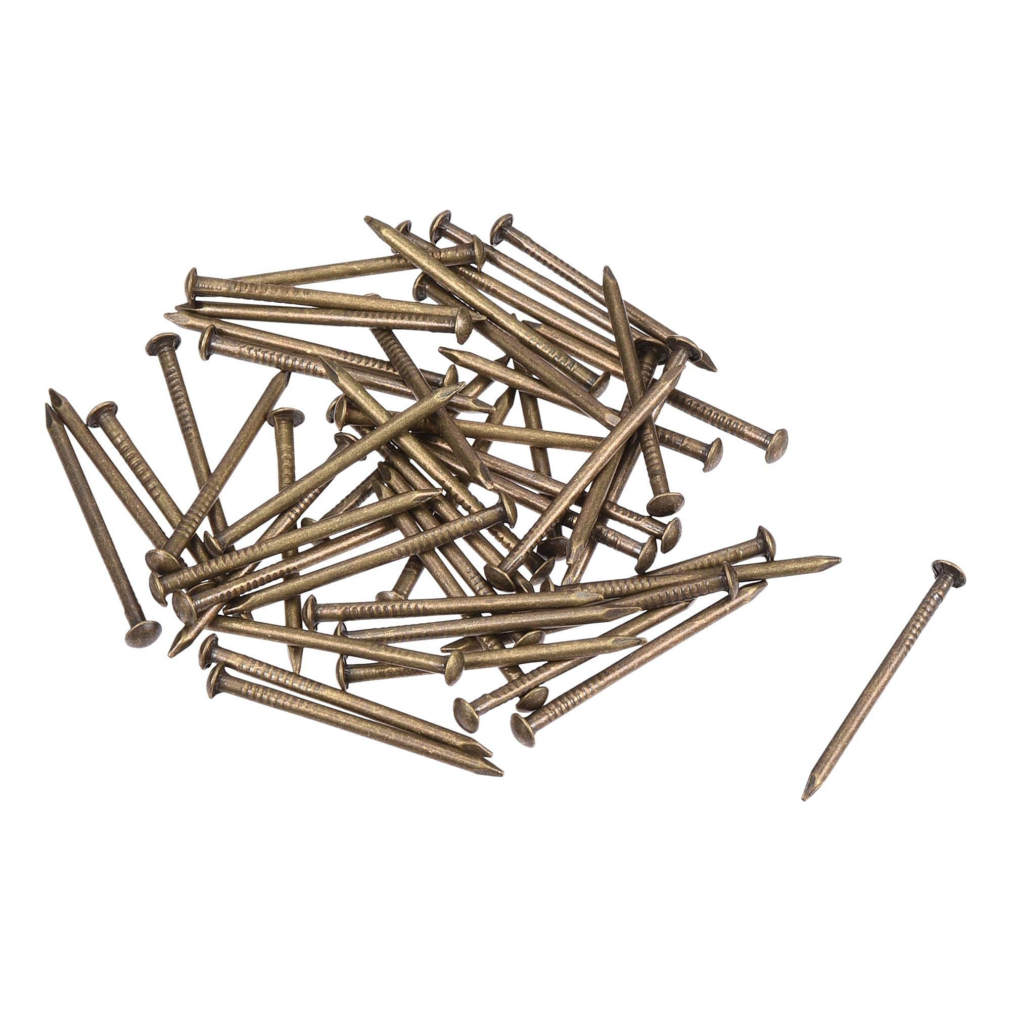 sourcing map Small Tiny Brass Nails 1.2x20mm for DIY Wooden Hardware Accessories 50pcs