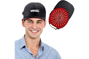 WEETALL Red Light Therapy for Hair Growth: Cordless Red Light Heating Cap with 2000mAh Rechargeable Battery, Portable Care Tool for Home Use for Men & Women