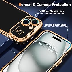 Hython for iPhone 15 Case Cute Curly Wave Frame