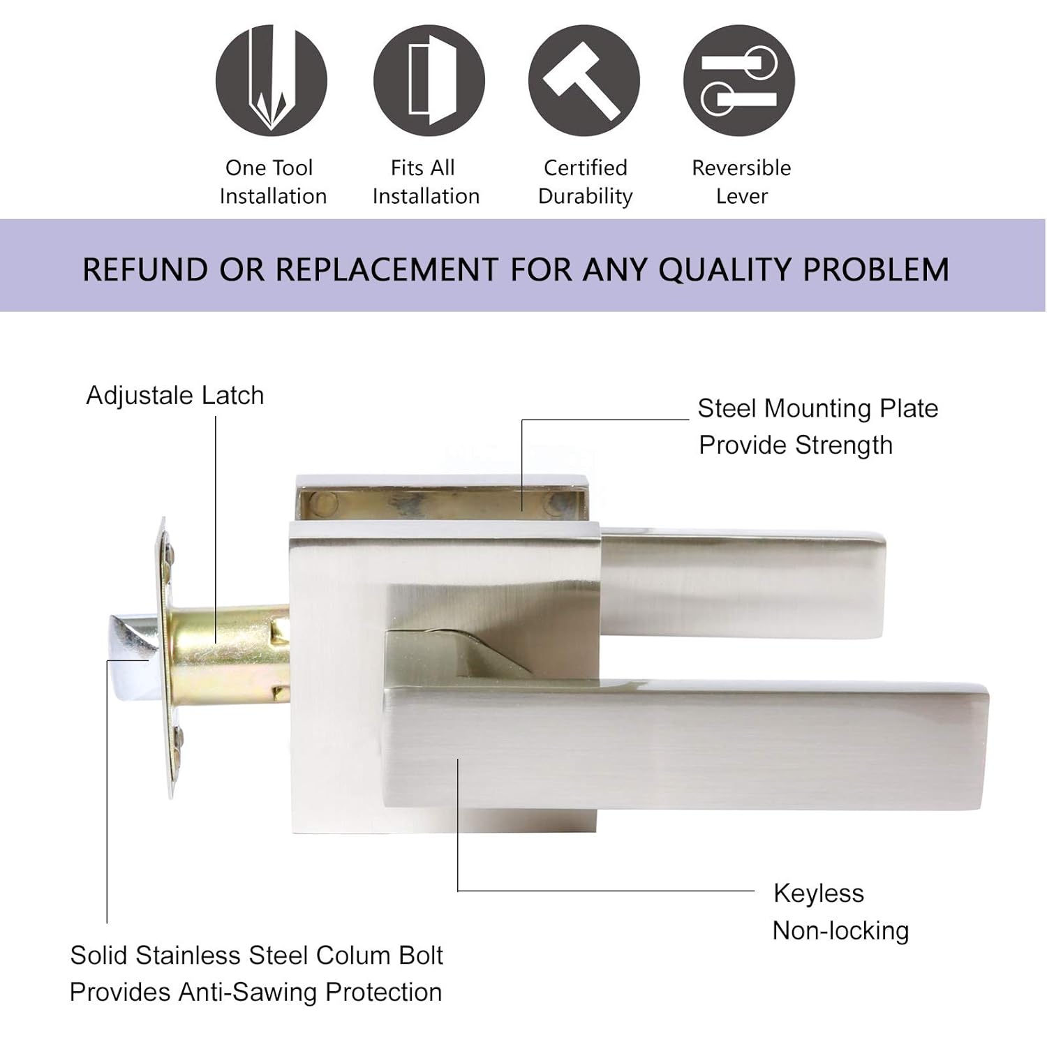 Cheap Interior Door Knobs Satin Nickel