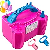 Siasky Electric Balloon Pump, Portable Dual Nozzle Electric Air Balloon Pump Inflator Blower Machine for Party Decorations, R