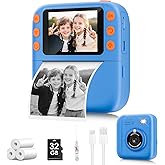 Instant Print Camera for Kids, Christmas Birthday Gifts for Girls Boys, 1080P Instant Digital Print Cameras for Toddler,Portable Toy for 4 5 6 7 8 9 10 Year Old Girl with 32GB SD Card,Blue