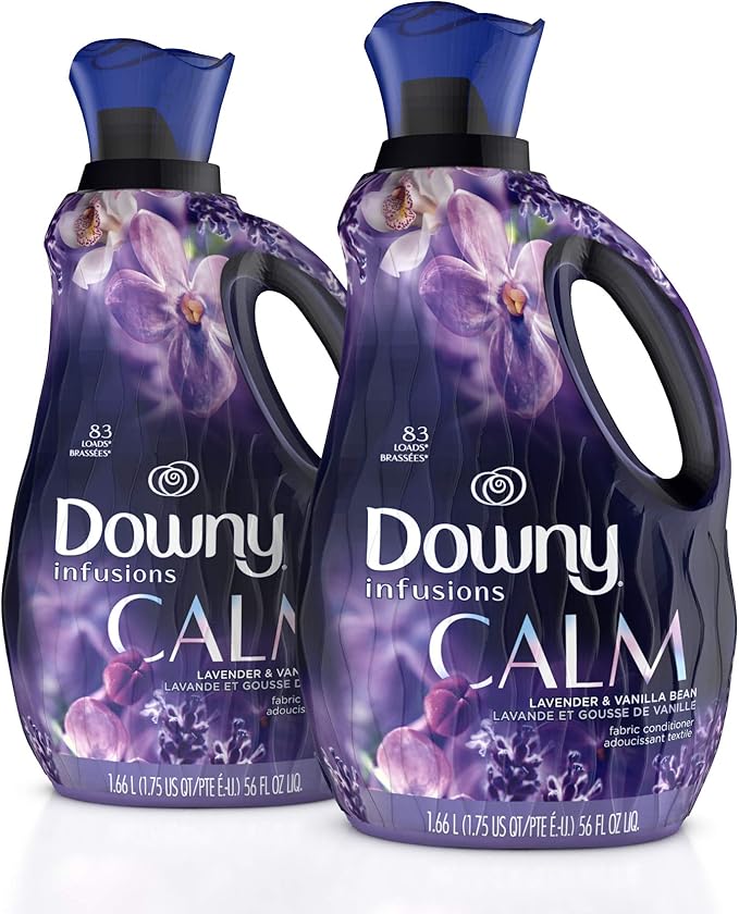 Amazon Com Downy Infusions Liquid Fabric Conditioner Fabric Softener Calm Lavender Vanilla Bean 56 Oz Bottles 166 Loads Total Pack Of 2 Health Personal Care