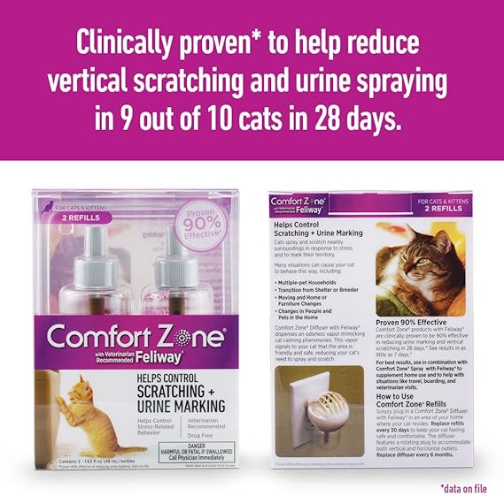 Amazon Com Comfort Zone With Feliway Diffuser Refills For Cat