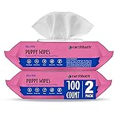 earthbath, Ultra-Mild Wild Cherry Puppy Wipes - Dog Wipes for Paws and Butt, Best Pet Wipes for Dogs & Puppies, Made in USA, 