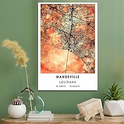 Mandeville Map Poster, Louisiana Map Art
