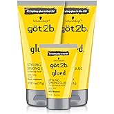 Got2B Glued Styling Spiking Hair Gel 2 - 6 oz tubes + 1 Travel 1.25 oz tube